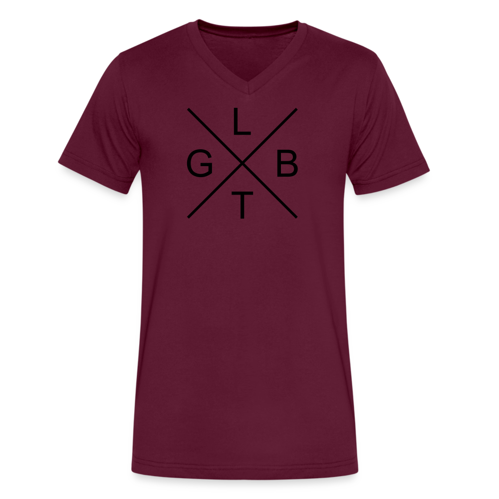 LGBT X BLKV-Neck T-Shirt - maroon
