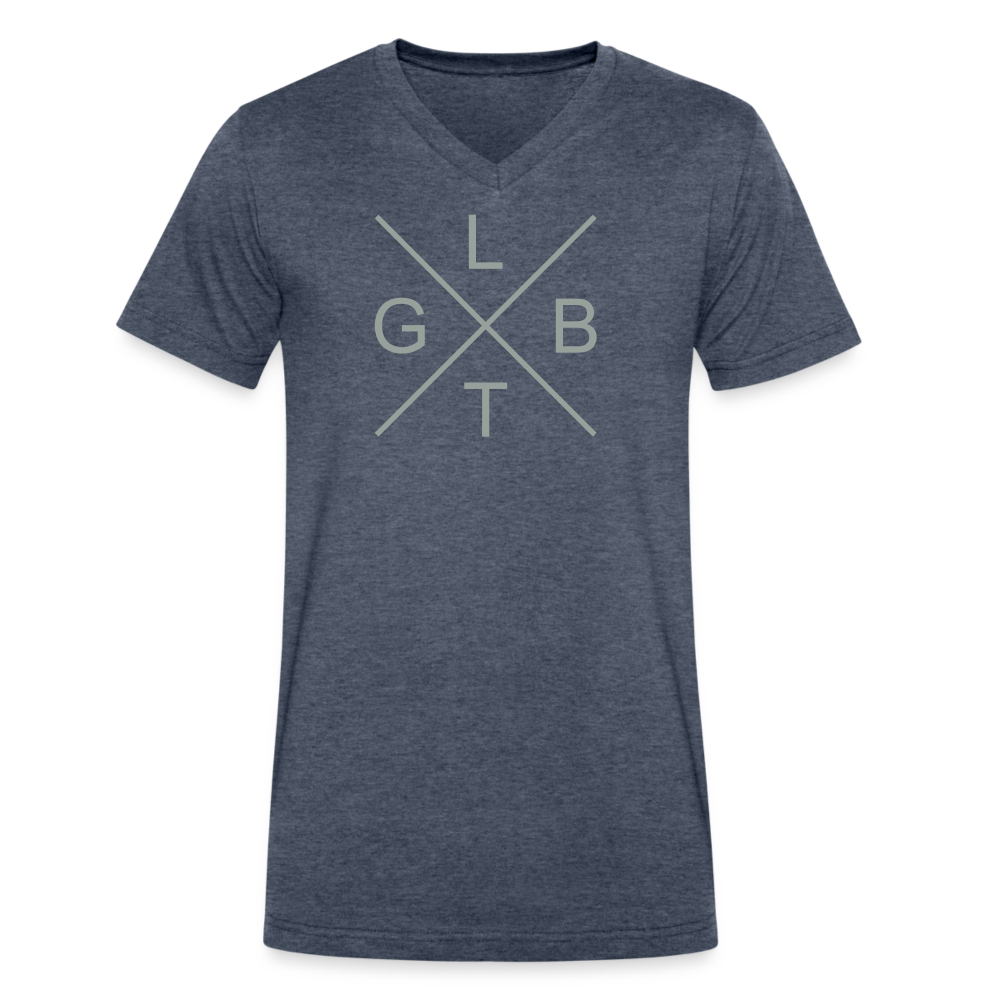 LGBT X GRY V-Neck T-Shirt - heather navy