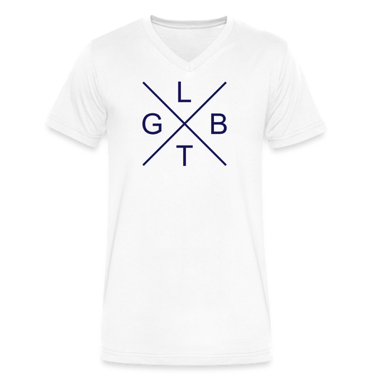 LGBT X NVY V-Neck T-Shirt - white