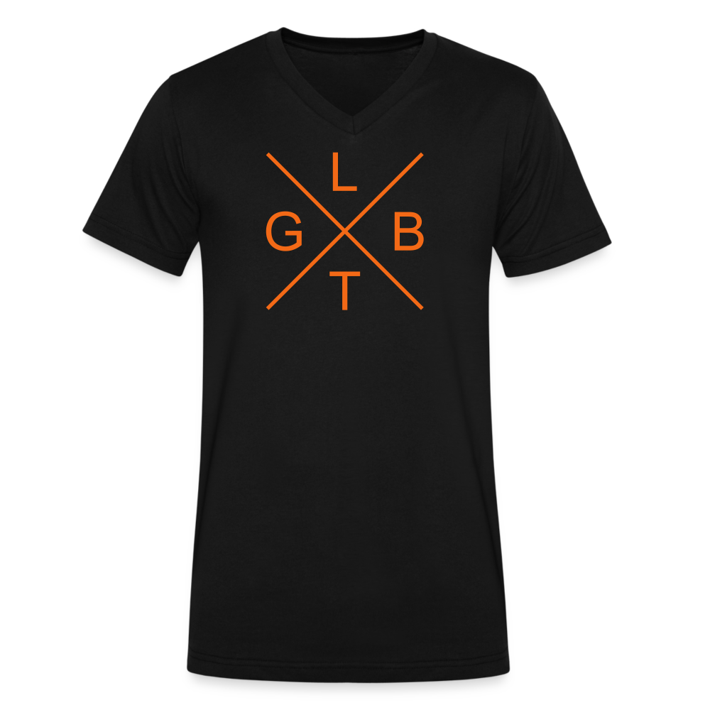 LGBT X ORG V-Neck T-Shirt - black
