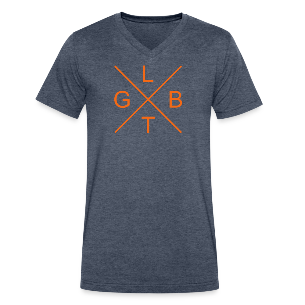 LGBT X ORG V-Neck T-Shirt - heather navy