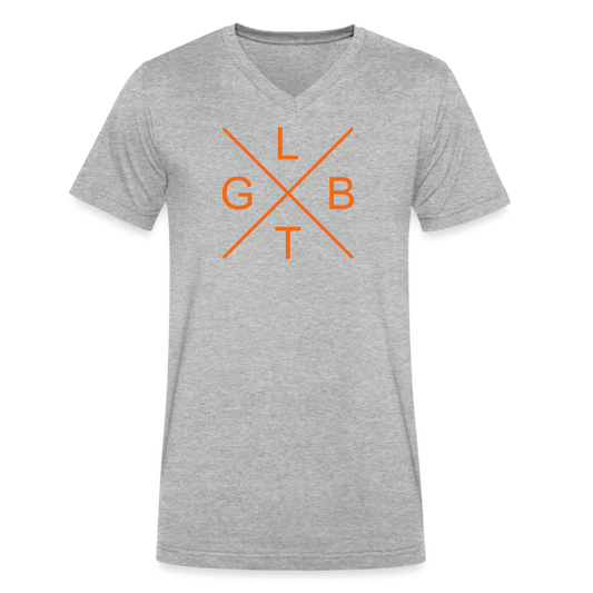 LGBT X ORG V-Neck T-Shirt - heather gray