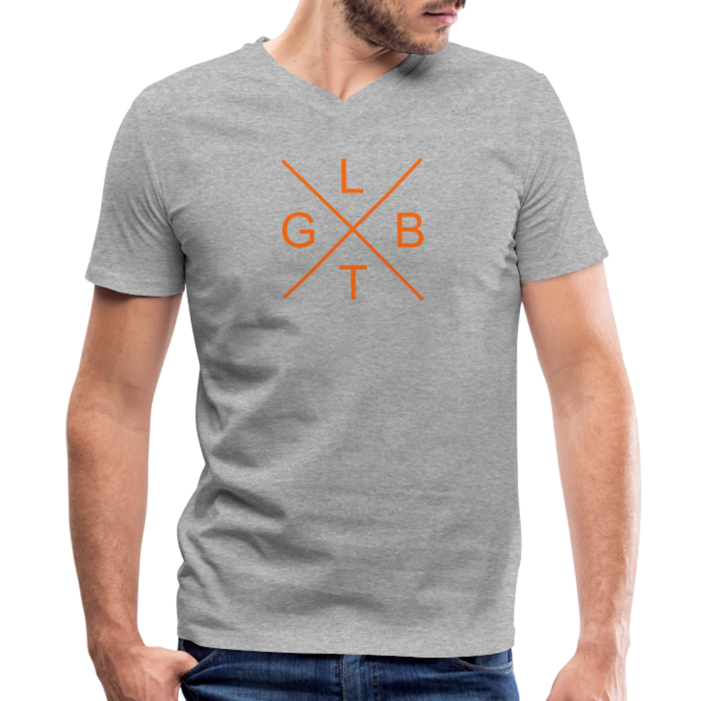 LGBT X ORG V-Neck T-Shirt - heather gray